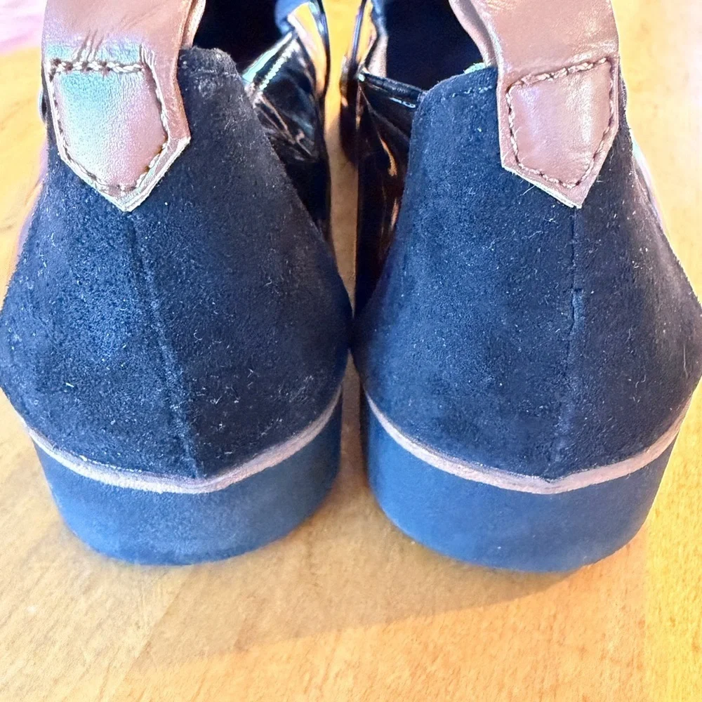 Dr. Scholl's Black Patent & Suede Women's Loafers size 7.5